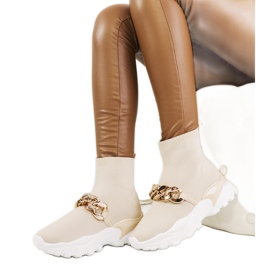 Hurtado Tênis cano alto bege