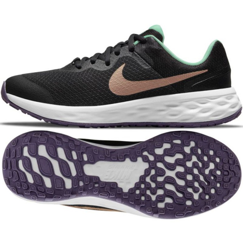 Tênis de corrida Nike Revolution 6 Jr DD1096 005 preto