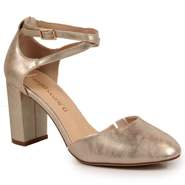 Sandálias no poste de Sergio Leone W SK364A ouro dourado