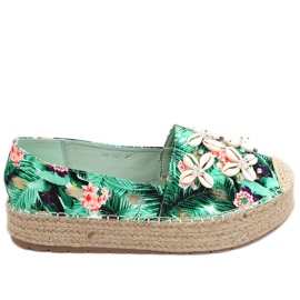 Alpargatas Elif Green com conchas verde