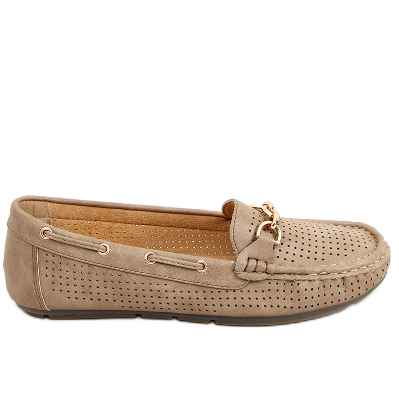 Mocassins femininos Nisa Khaki bege