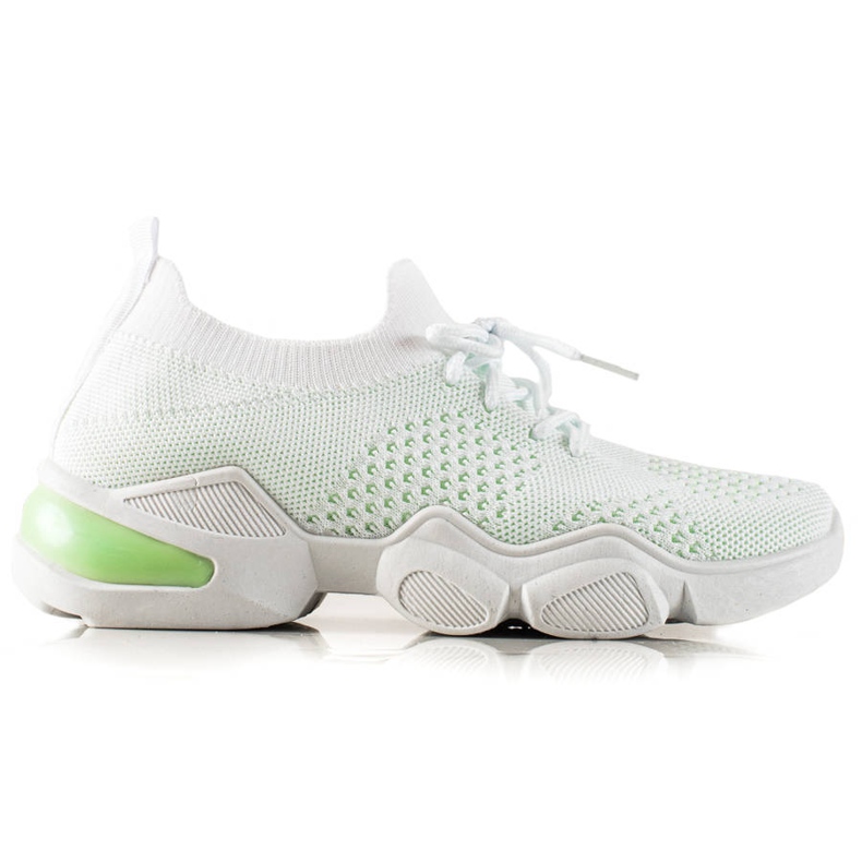 TRENDI Tênis branco com cordões verde