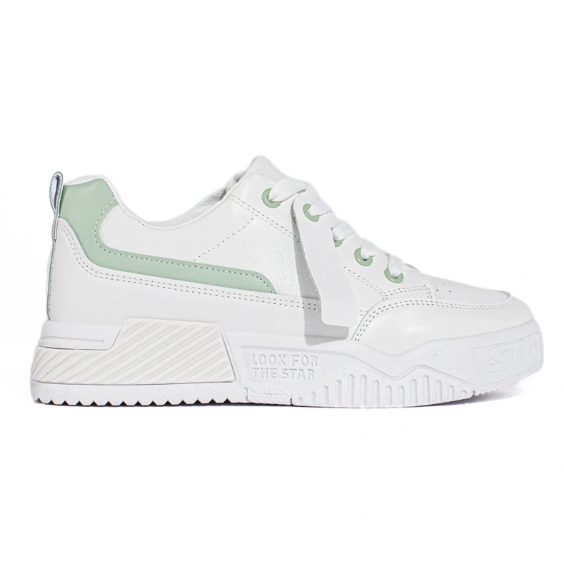 TRENDI Tênis Com Moda Couro Eco branco