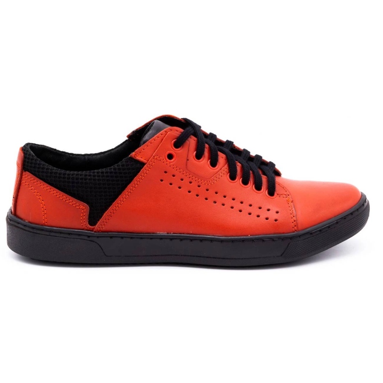 Olivier Sapatos de couro casuais masculinos 933MP vermelho