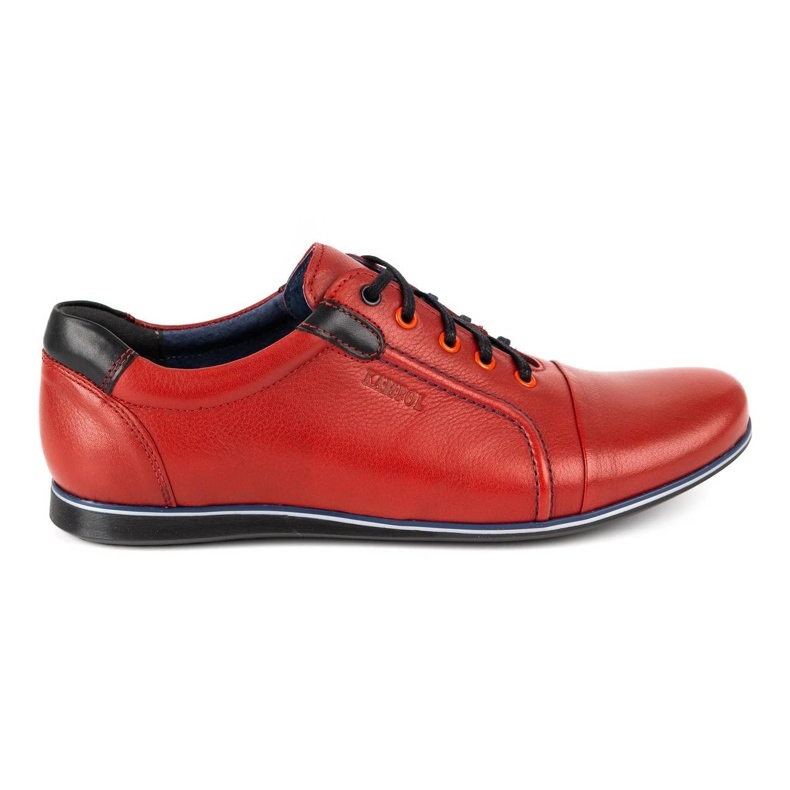 Kampol Sapatos casuais de couro masculino 39 / 39KAM vermelho