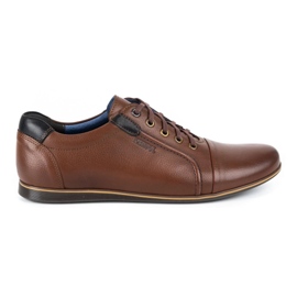 Kampol Sapatos casuais de couro masculino 39 / 74KAM marrom
