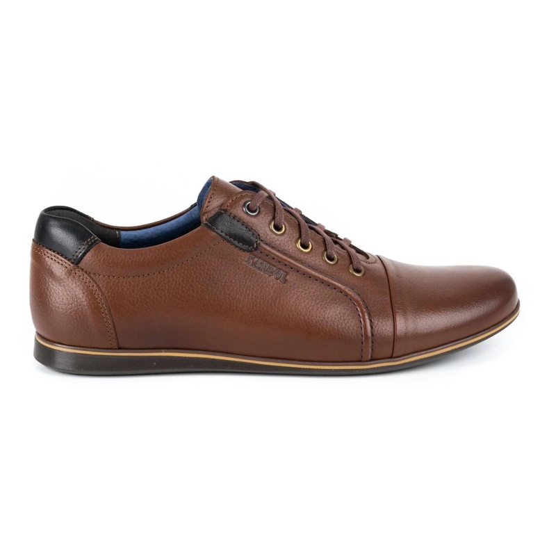 Kampol Sapatos casuais de couro masculino 39 / 74KAM marrom castanho