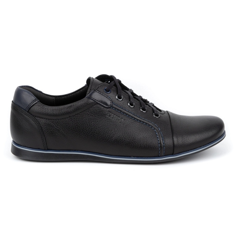 Kampol Sapatos casuais de couro masculino 39 / 5KAM preto