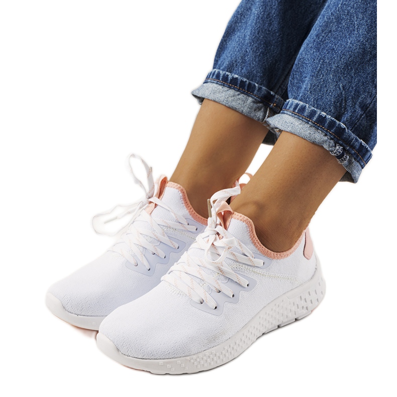 Tênis esportivo Lenna branco e rosa