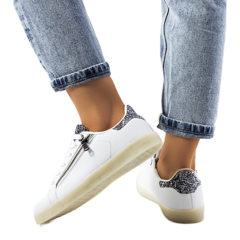 Tênis Caldwell branco prata