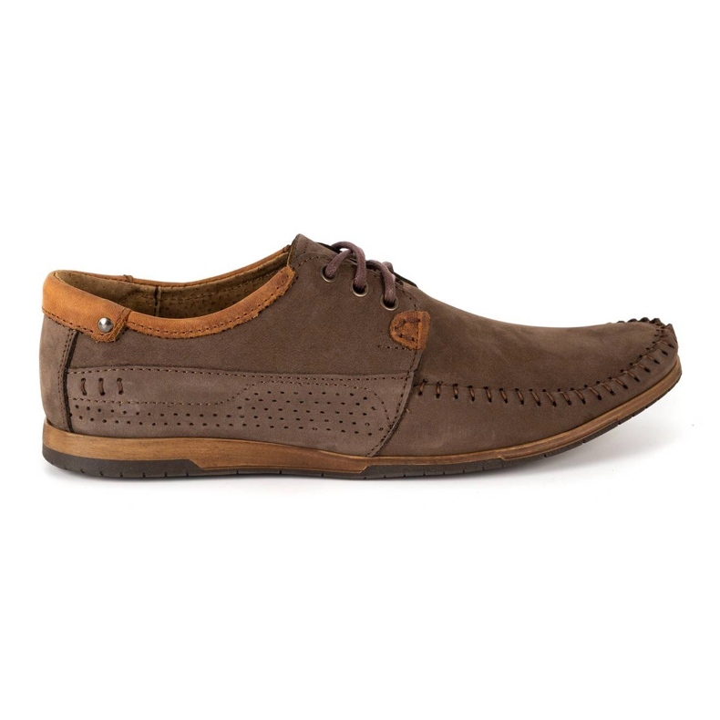 KOMODO Sapatos homens mocassins de couro 875 marrom castanho