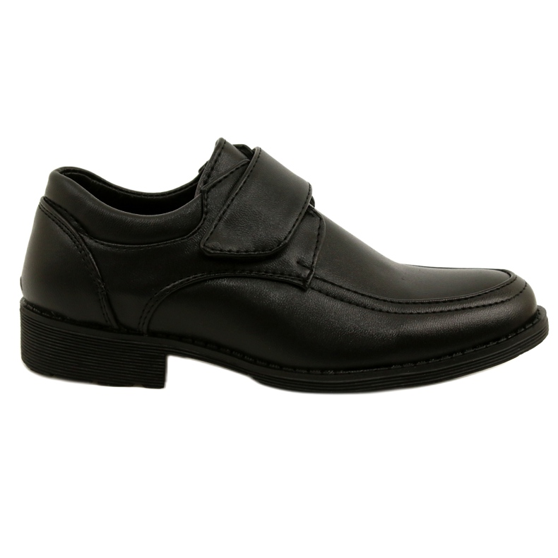 American Club Sapatos de meninos inserir couro para velcro kom37/22 preto