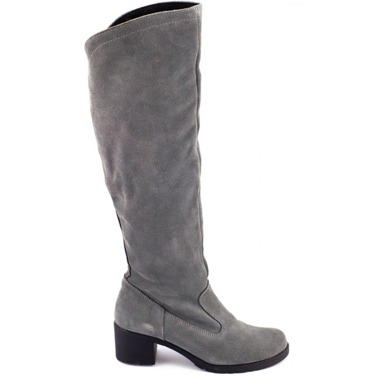 Olivier Botas de couro isoladas cinza femininas