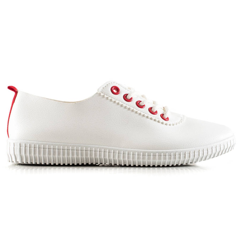 TRENDI Tênis de cano baixo com couro ecológico branco