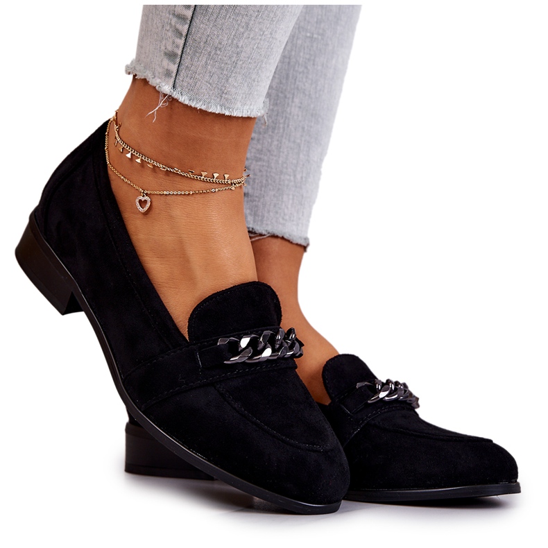 Vinceza Mocassim de camurça preta Yasmin preto