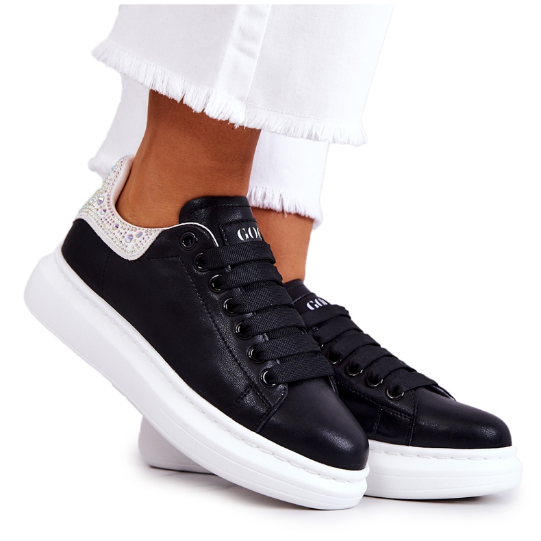 Tênis esportivo feminino GOE JJ2N4052 preto-branco