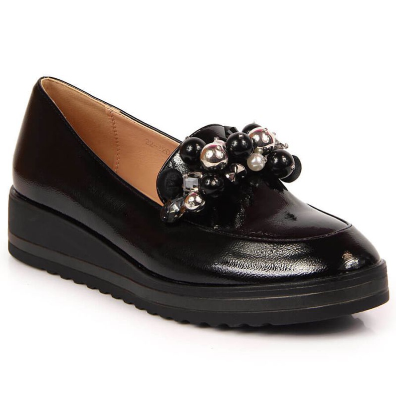 Sapatos Lordsy com decoração Potocki W WOL51A preto Sapatos Lordsy com decoração Potocki W WOL51A preto