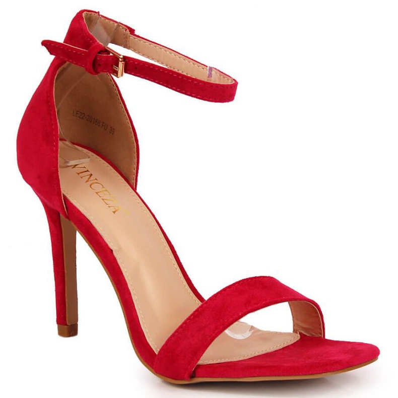 Sandália de camurça Vinceza W JAN81C rosa com salto alto Sandália de camurça Vinceza W JAN81C rosa com salto alto