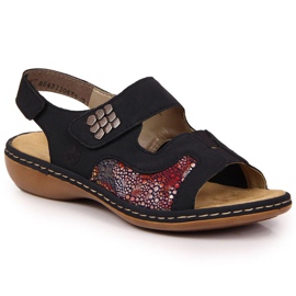 Sandálias com velcro Rieker W 65989-14 azul marinho