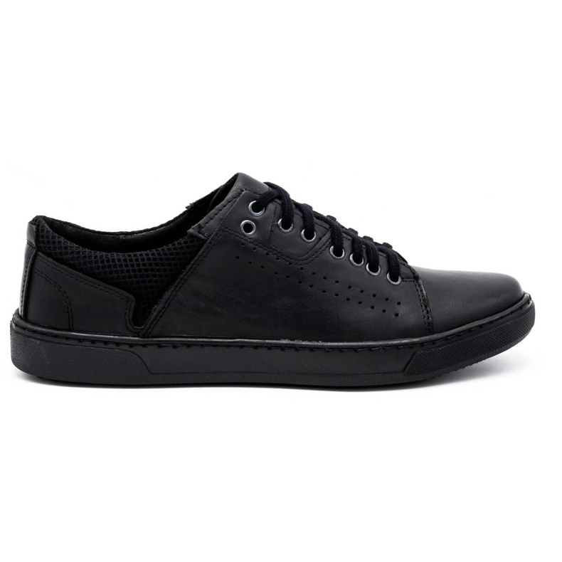 Olivier Sapatos casuais de couro masculino 933MP preto