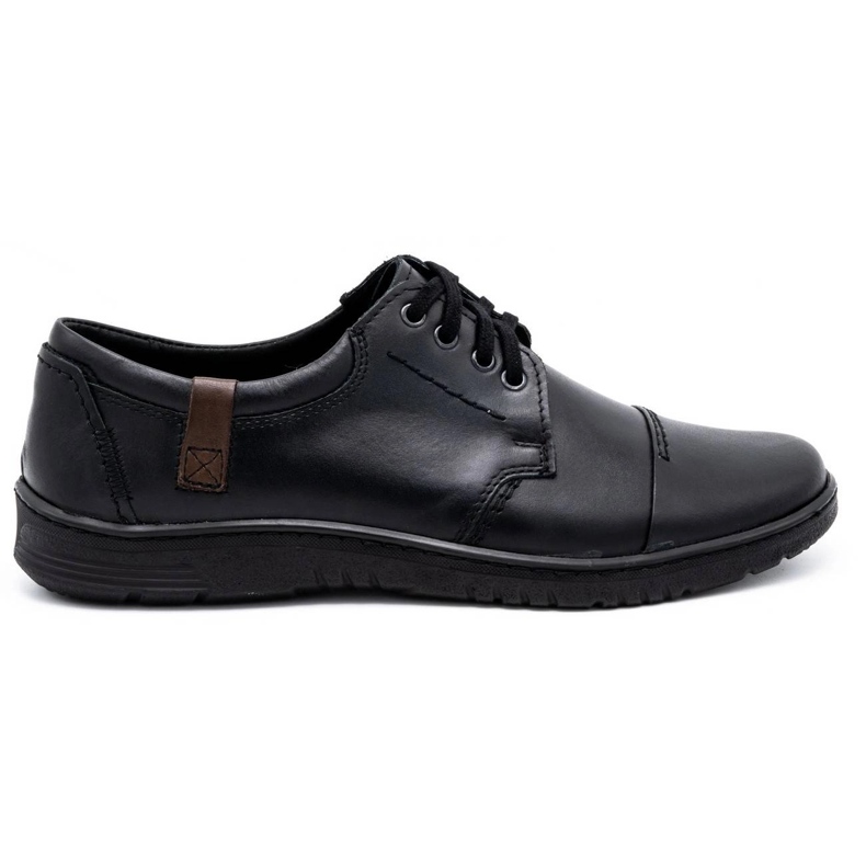 Olivier Sapatos de couro masculinos 416MP preto