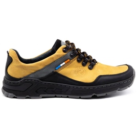 Olivier Tênis de trekking masculino de couro 292GT amarelo