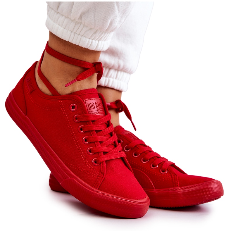 Tênis feminino baixo Big Star JJ274068 Vermelho