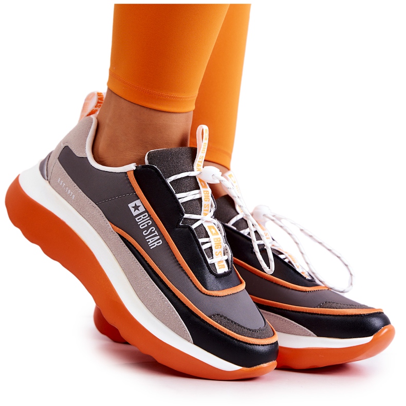 Tênis esportivo Big Star JJ274996 Cinza-Laranja