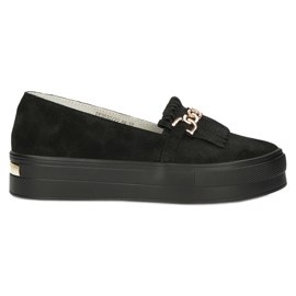 Sapatos de couro feminino Lordsy Filippo DP3532 / 22 Preto