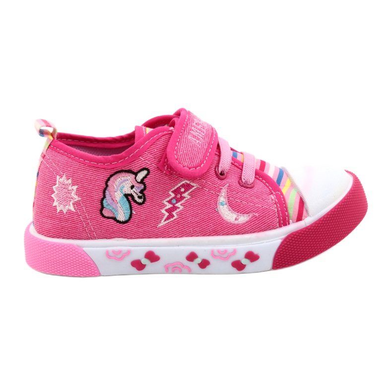 American Club Velcro Sneakers American Ten17/22 Inserção de couro rosa