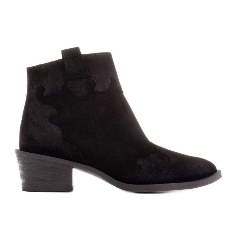 Marco Shoes Botas elegantes de couro com salto baixo preto