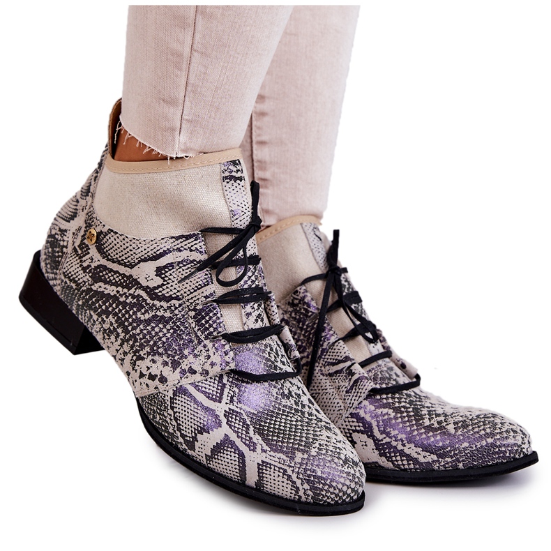 Botas femininas de camurça e cobra Maciejka 04744-03 bege