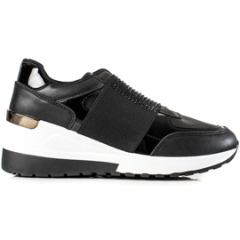 Weide Tênis Slip-on Com Cristais preto