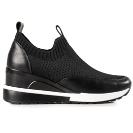 Tênis têxtil na cunha VINCEZA preto Tênis têxtil na cunha VINCEZA preto