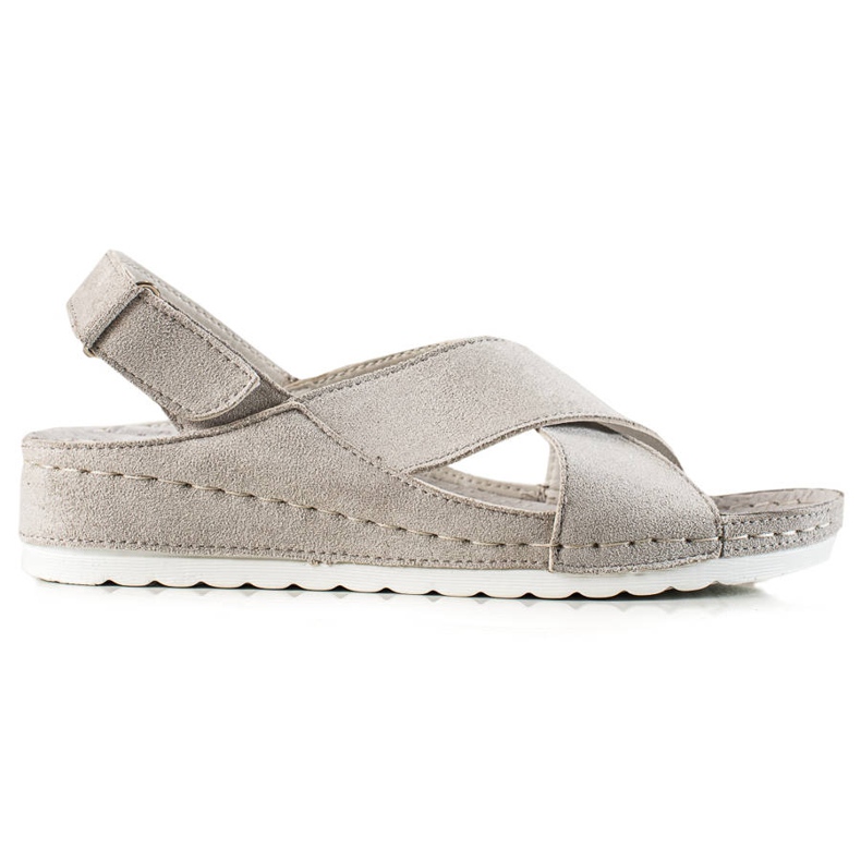 Sandálias de camurça com velcro VINCEZA cinza