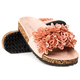 Chinelos Rosa Com Flores VINCEZA