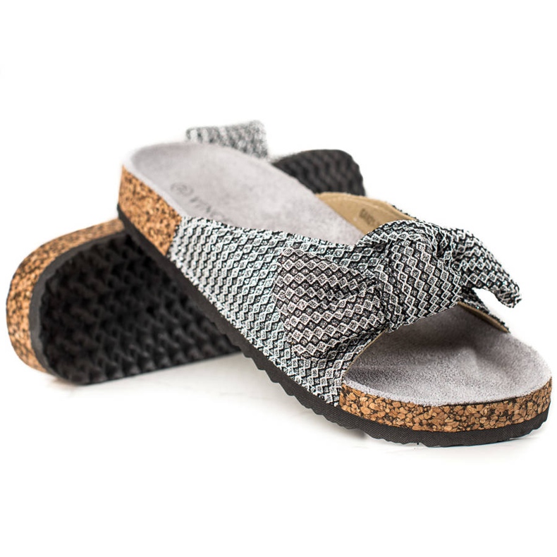 Chinelos VINCEZA em prata cintilante cinza