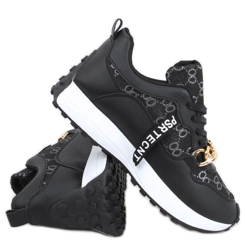 Tênis com corrente Elena Black preto