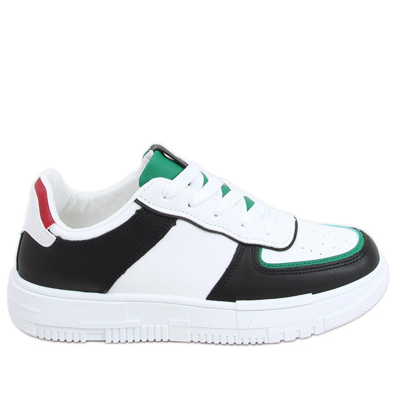 Tênis esportivo feminino Ambar Black branco preto multicolorido verde