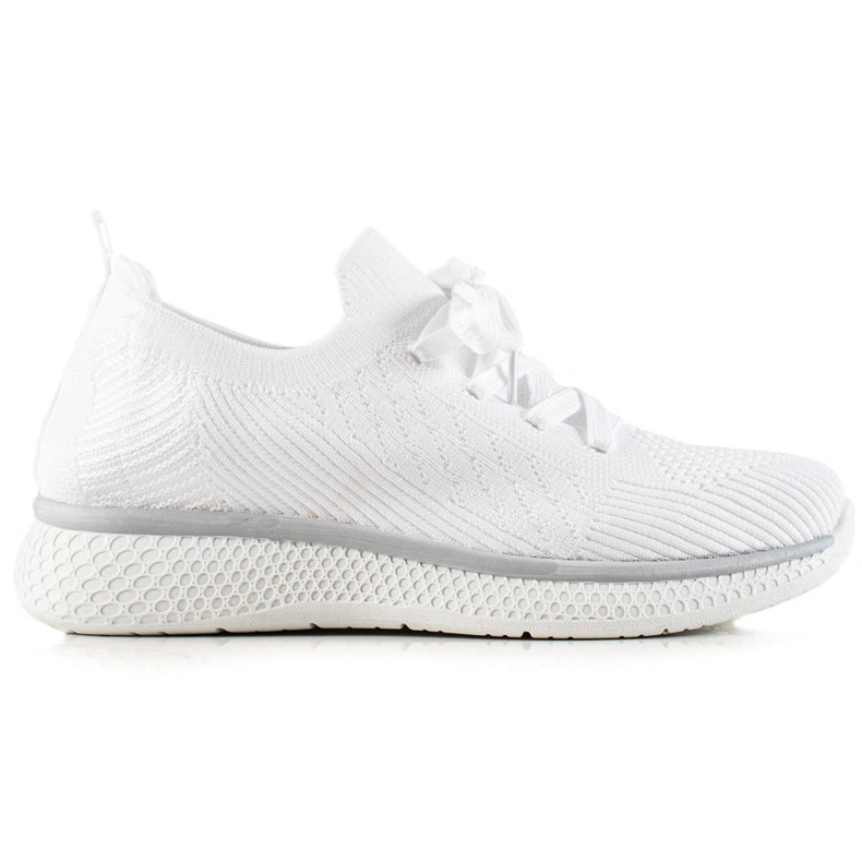 TRENDI Tênis esportivo branco com cadarço