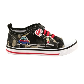 American Club Tênis americano calçado infantil inserção de couro TEN54 / 22 Moro bege preto