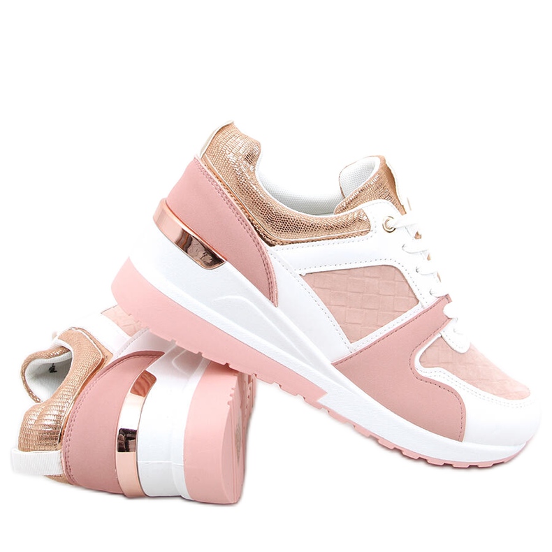 Tênis esportivo de cunha Adan Pink rosa multicolorido