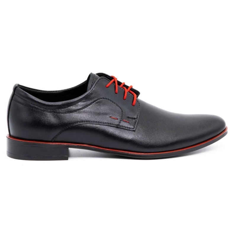 Olivier Sapatos formais de couro masculino 277 preto com vermelho