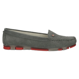 Mocassins de couro Filippo DP2037 / 22 GR RD Cinza vermelho