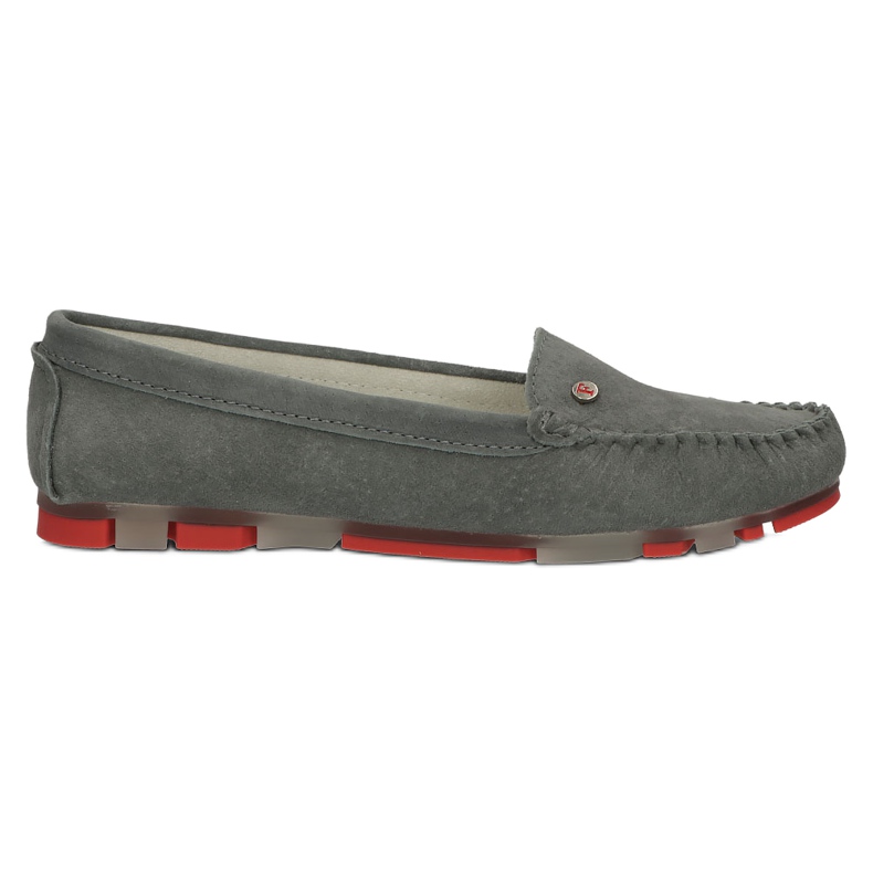 Mocassins de couro Filippo DP2037 / 22 GR RD Cinza vermelho