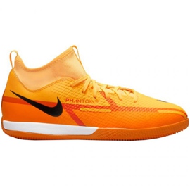 Nike Phantom GT2 Academy Df Ic Jr DC0815 808 chuteiras de futebol laranja laranjas e tintos