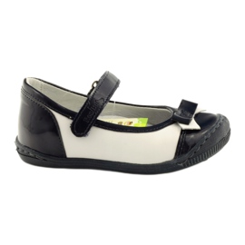 Sapatos infantis de bailarinas Ren But 1405 azul marinho branco