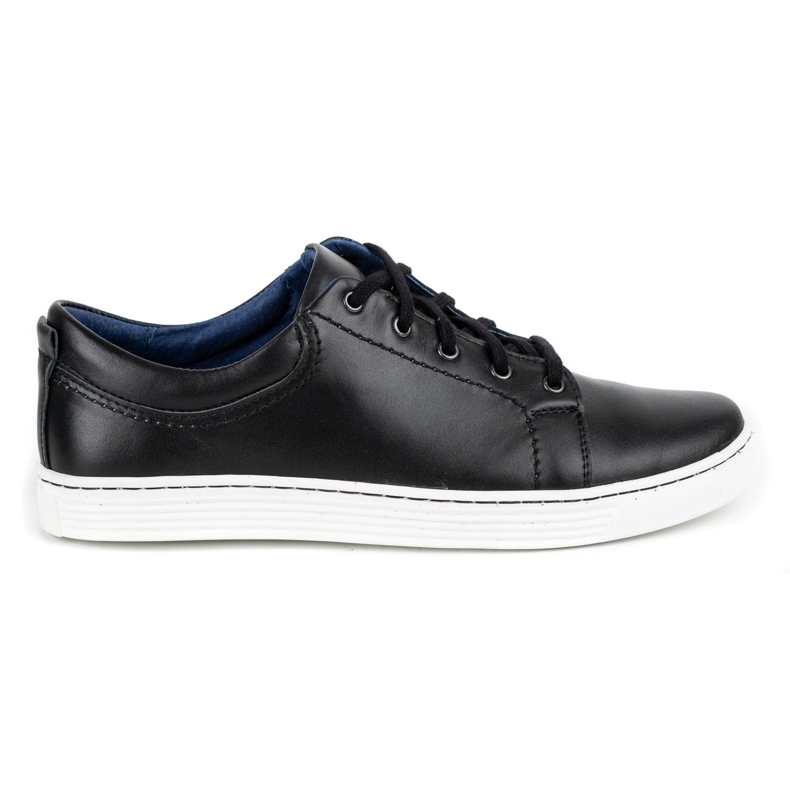Olivier Sapatos casuais de couro masculino 946MA preto