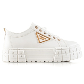 Goodin Tênis com couro ecológico na plataforma branco