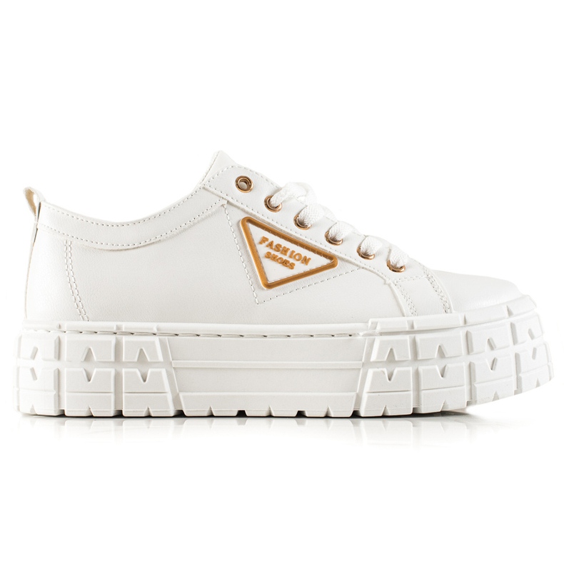 Goodin Tênis com couro ecológico na plataforma branco